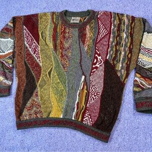 COOGI Classic Australia Multicolor 3D Knit Pullover Sweater Size Large Pullover